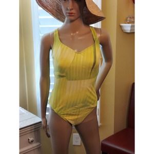Christina size 14 one piece swimsuit with matching coverup
